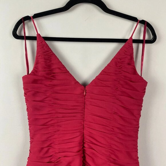 Talbots Silk Ruffle Dress Size 6P Red Sleeveless Lined - Picture 5 of 11